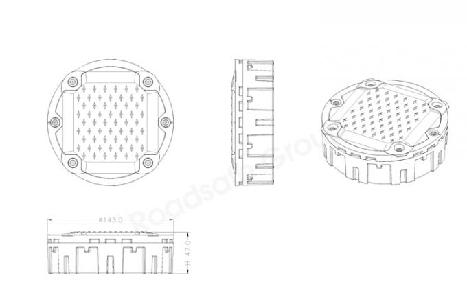 アルミニウム 丸い点滅LED 埋め込み猫の目 無線地下ドライブウェイマークライト 太陽光道路スタッド 1