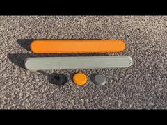 点状ブロックと帯状プラスチック 方向指示用視覚障碍者用舗装